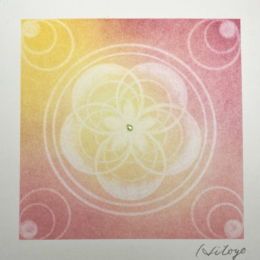 多角形のパステル曼荼羅アートを描きました